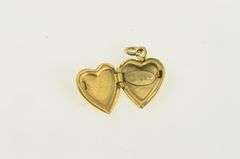 14K Yellow Gold C Engraved Heart Photo Locket Charm/Pendant