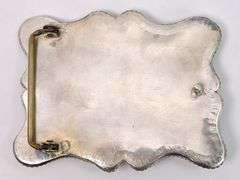 Turquoise and Coral Belt Buckle in Sterling Silver