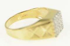 10K Yellow Gold 0.25 Ctw Diamond Square Cluster Vintage Ring