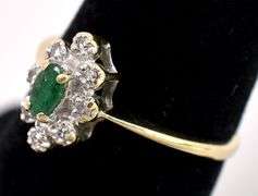 Stunning Emerald and Diamond Ring In Yellow Gold