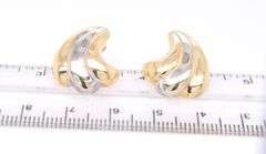 Nice Tri Color Gold Fan Earrings