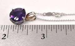 Eye Catching Approx. 4.09CTW Amethyst Pendant Necklace in 14K White Gold