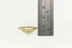 14K Yellow Gold Curved Contour Cubic Zirconia Wedding Band Ring