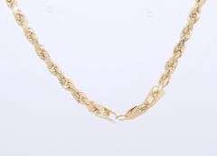 Popular Yellow Gold Rope Chain Necklace