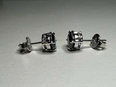 Impressive 3.15 Ctw Black Fire Moissanite & Natural White Diamond Accent Earrings