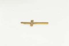 10K Yellow Gold Art Deco Flower Engraved Cross Christian Pendant