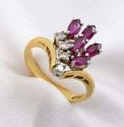 Attractive Ruby & Diamond Cluster