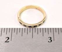 Energetic Blue Sapphire and Diamond Band Ring In 14K Yellow Gold