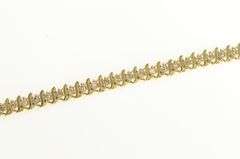 14K Yellow Gold 0.80 Ctw Diamond Wavy Link Tennis Bracelet