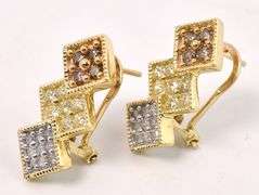 Dazzling Diamond Dangle Earrings in 14K Yellow Gold