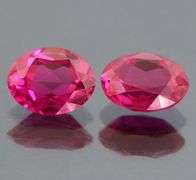 Fantastic 4.18ct cherry red created Ruby pair