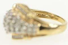 10K Yellow Gold Retro Diamond Vintage Cluster Statement Ring