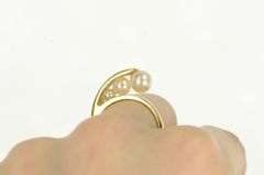 18K Yellow Gold Graduated Pearl Ornate Vintage Statement Ring
