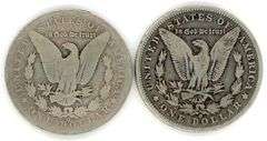 Two Different Morgan Silver Dollars: 1890-O & 1900-O