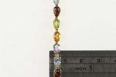 14K Yellow Gold Amethyst Topaz Citrine Garnet Peridot Bracelet