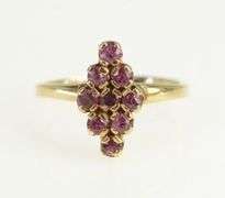 14K Yellow Gold Date To Remember Stork Baby Syn. Ruby Charm/Pendant