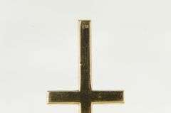 10K Yellow Gold Ornate Swirl Pattern Cross Christian Faith Pendant