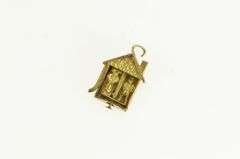 10K Yellow Gold German Married Couple Peekaboo House Charm/Pendant