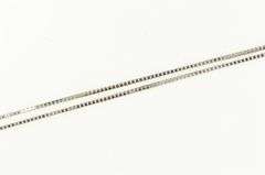 14K White Gold 0.7mm Box Chain Classic Vintage Link Necklace