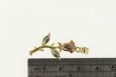 10K Yellow Gold Tri Tone Rose Flower Ornate Romantic Love Pendant