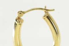 14K Yellow Gold 18.2mm Oval Puffy Vintage Statement Hoop Earrings