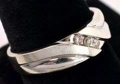 Sophisticated White Gold Men's Diamond Band Ring