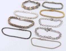 Group Lot of 10 Vintage 925 Sterling Silver Bracelets