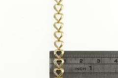 14K Yellow Gold Diamond Heart Love Symbol Tennis Bracelet
