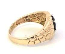 10K Yellow Gold Vintage Black Onyx Diamond Nugget Ring