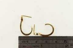 14K Yellow Gold 0.21 Ctw Diamond Curved Bar Semi Hoop Earrings