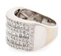 2.80ctw Princess and Round Diamond Multi Row Band Ring in 18K