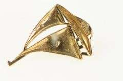 14K Yellow Gold Sail Boat Nautical Motif Sailing Lapel Pin/Brooch