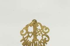 14K Yellow Gold #1 Number One Grandma Mother's Day Love Charm/Pendant