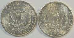 Very Choice BU 1884-O and 1902-O Morgan Silver Dollars