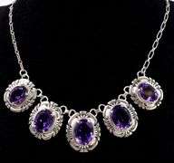 Amythest Drop Necklace in Sterling Silver