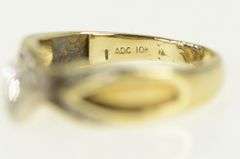 10K Yellow Gold Diamond Vintage Simple Promise X Criss Cross Ring