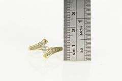 10K Yellow Gold Marquise Diamond Classic Bypass Engagement Ring