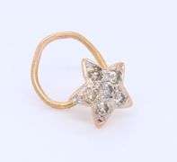Cute Yellow Gold Diamond Star Nose Ring
