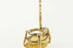 10K Yellow Gold Pear Citrine Solitaire Vintage Classic Stud Earrings