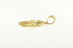 14K Yellow Gold Diamond Cut Bald Eagle Patriotic USA Pendant