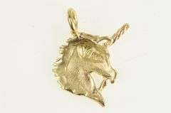 14K Yellow Gold Diamond Cut Unicorn Unique Special Charm/Pendant