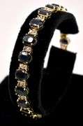 Alluring Blue Sapphire and Diamond Bracelet in 14K Yellow Gold