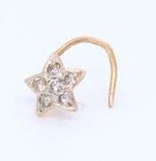 Cute Yellow Gold Diamond Star Nose Ring