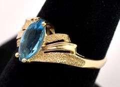 Dazzling Blue Topaz Gem Ring in 14K Yellow Gold
