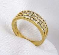 Sparkling 3 Row Diamond Band