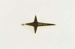 14K Yellow Gold Retro Ridged Vintage Cross Christian Faith Pendant