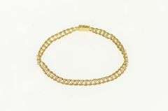 14K Yellow Gold Retro Diamond Rope Chain Statement Bracelet