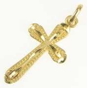 14K Yellow Gold Diamond Cut Cross Christian Faith Symbol Charm/Pendant