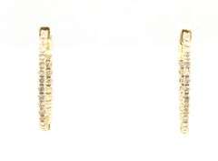 New 0.68ctw Round Diamond Inside Out Hoop Earrings in 14K