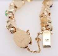Multi-Gemstone Slide Station Charm Bracelet in 14K